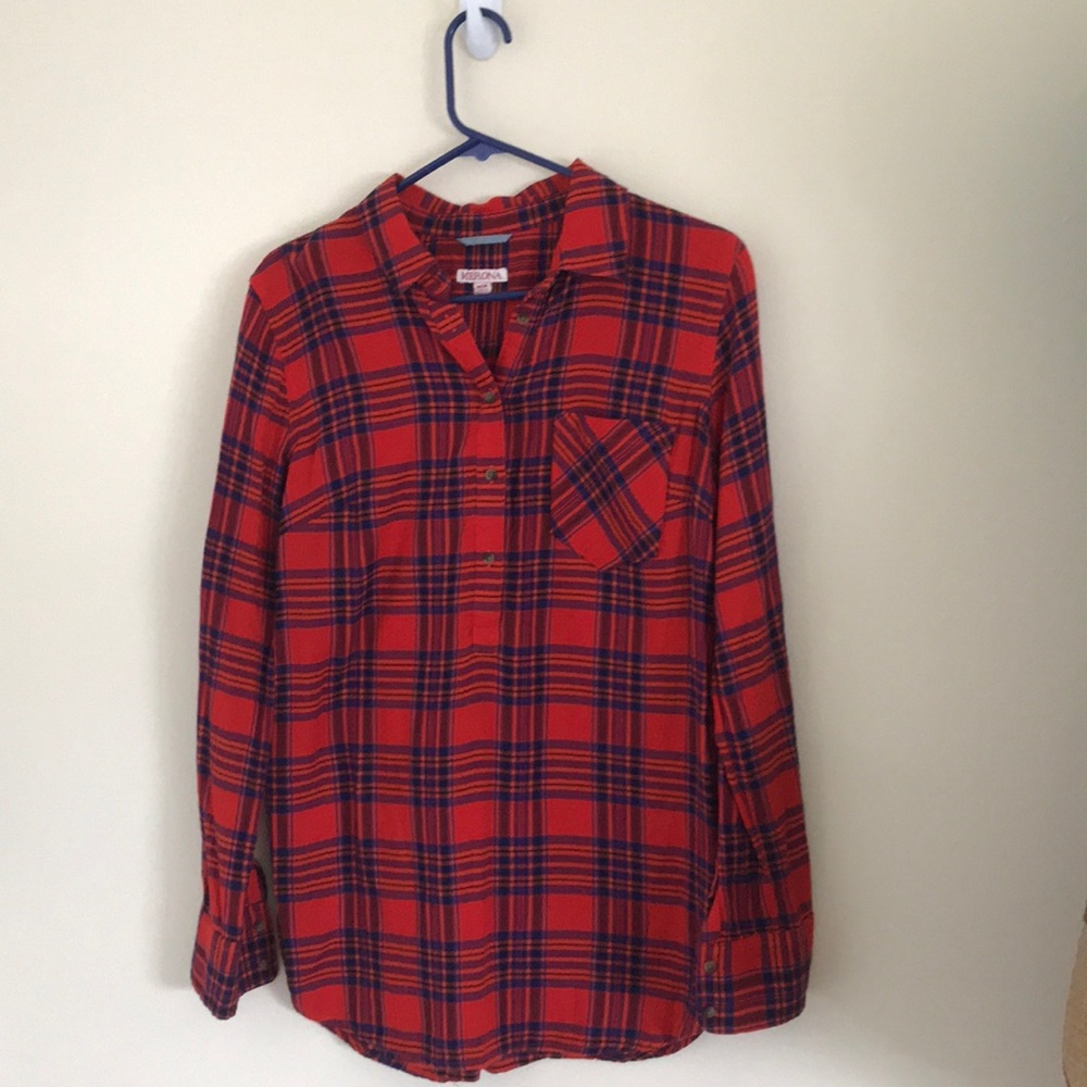 Red plaid flannel shirt